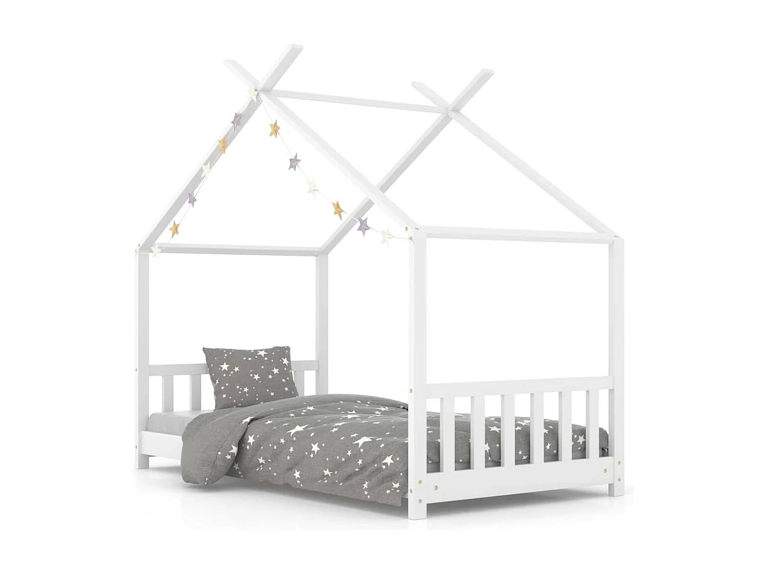 Struttura letto per bambini Bianco Legno di pino massiccio 70x140 cm