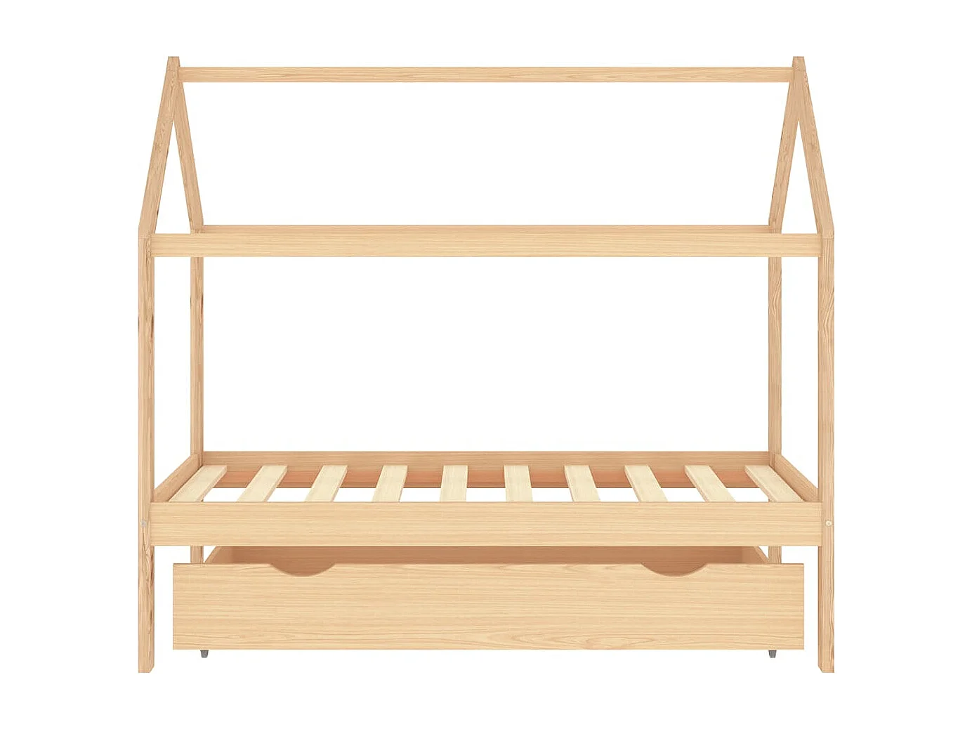 Estrutura de cama infantil e gaveta em madeira maciça de pinho 80x160 cm