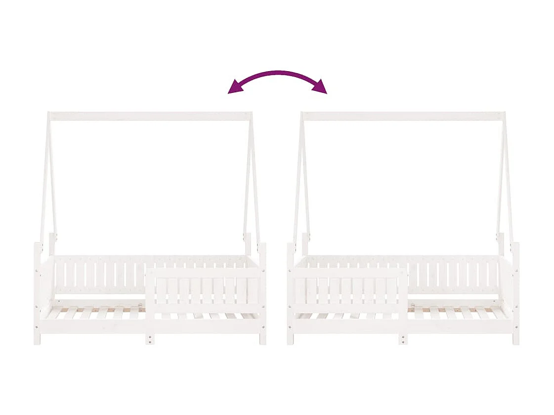 Cadre de lit pour enfant blanc 70x140 cm bois de pin massif