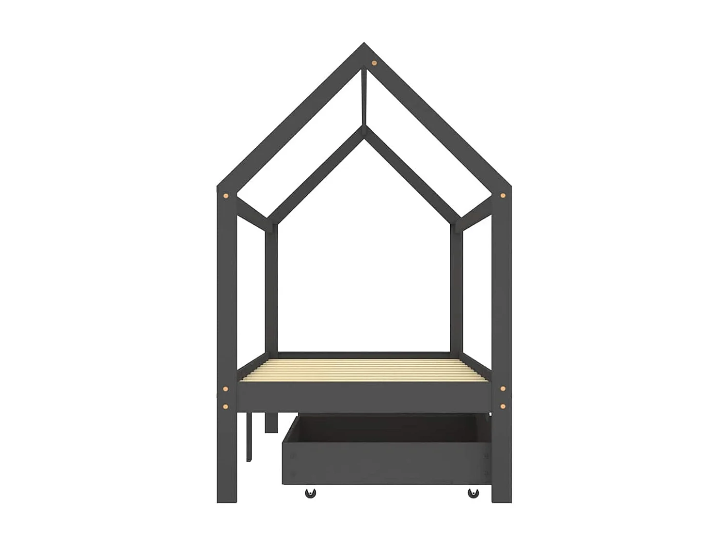 Estructura de cama infantil con cajones Pino gris oscuro 90x200 cm