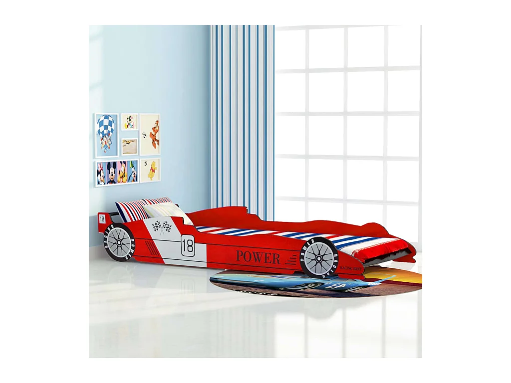 Rennwagenbett für Kinder 90 x 200 cm Rot