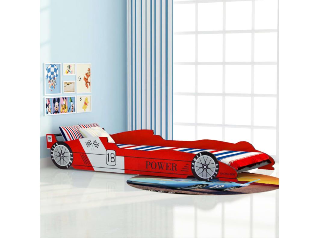 Cama de carro de corrida para crianças 90 x 200 cm Vermelho