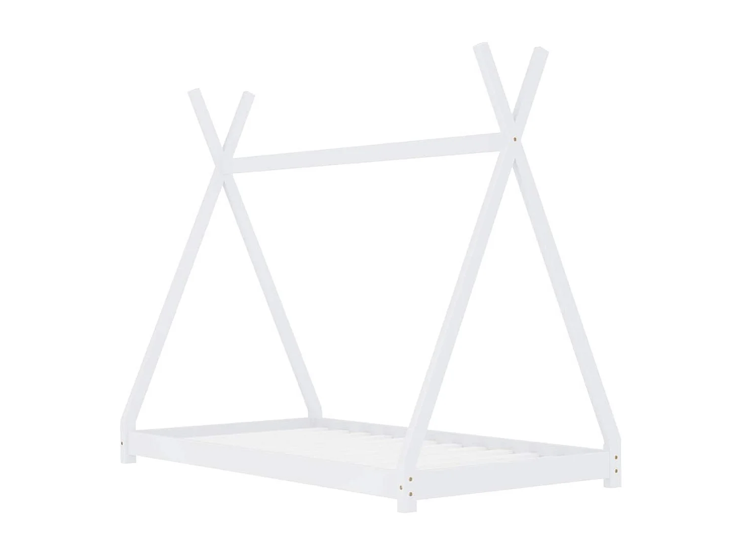 Cadre de lit d'enfant Blanc Bois de pin massif 70x140 cm
