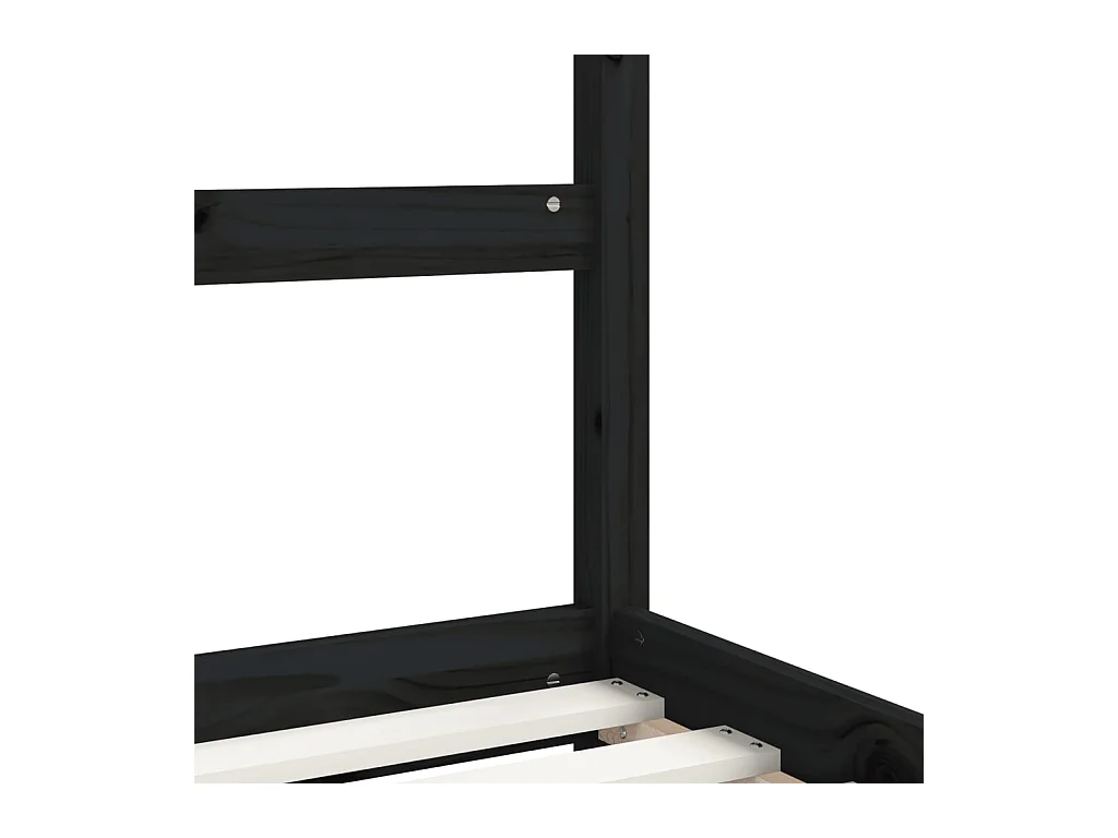 Zwart kinderbedframe 80x160 cm massief grenenhout
