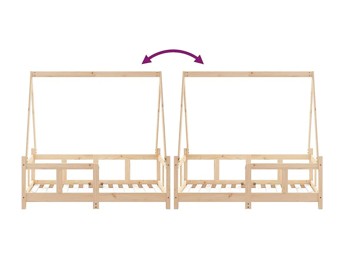 Cadre de lit pour enfant 70x140 cm bois de pin massif