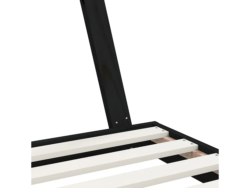 Struttura letto per bambini nera 70x140 cm in legno di pino massiccio