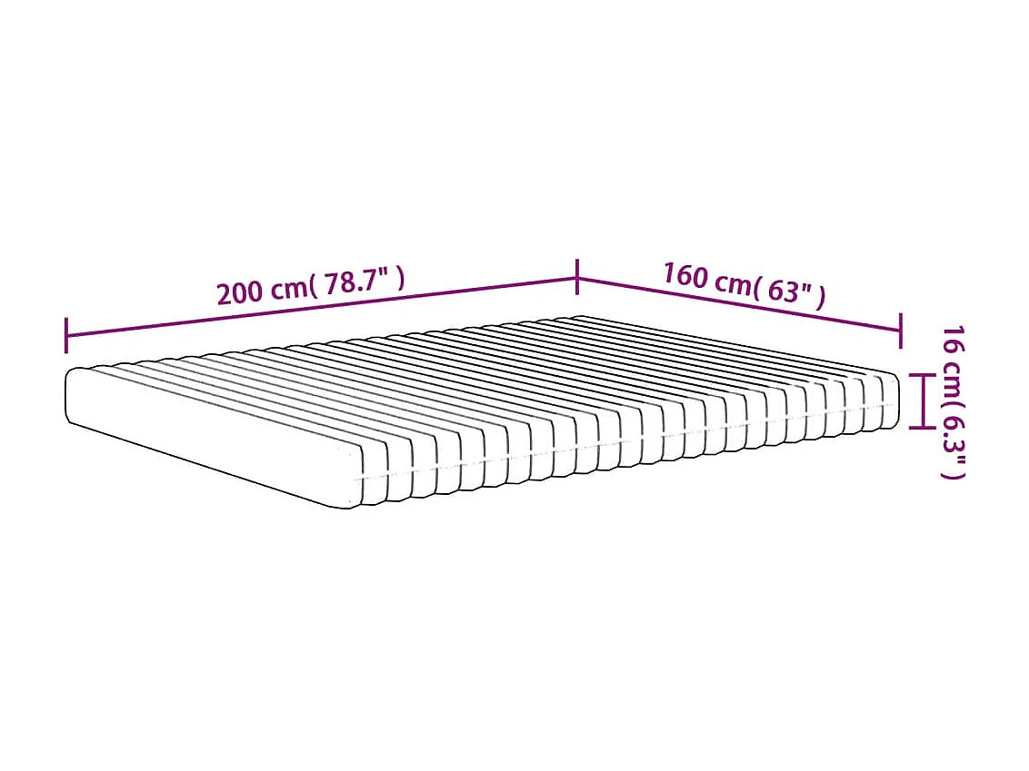 Matelas en mousse moyennement doux 160x200 cm