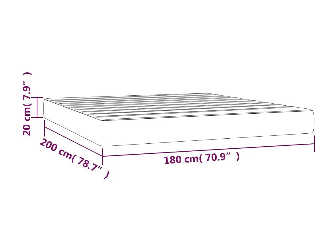 Matelas de lit à ressorts ensachés Bleu 180x200x20 cm Tissu