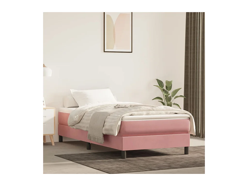 Matelas à ressorts ensachés pour enfants rose 80x160 cm velours