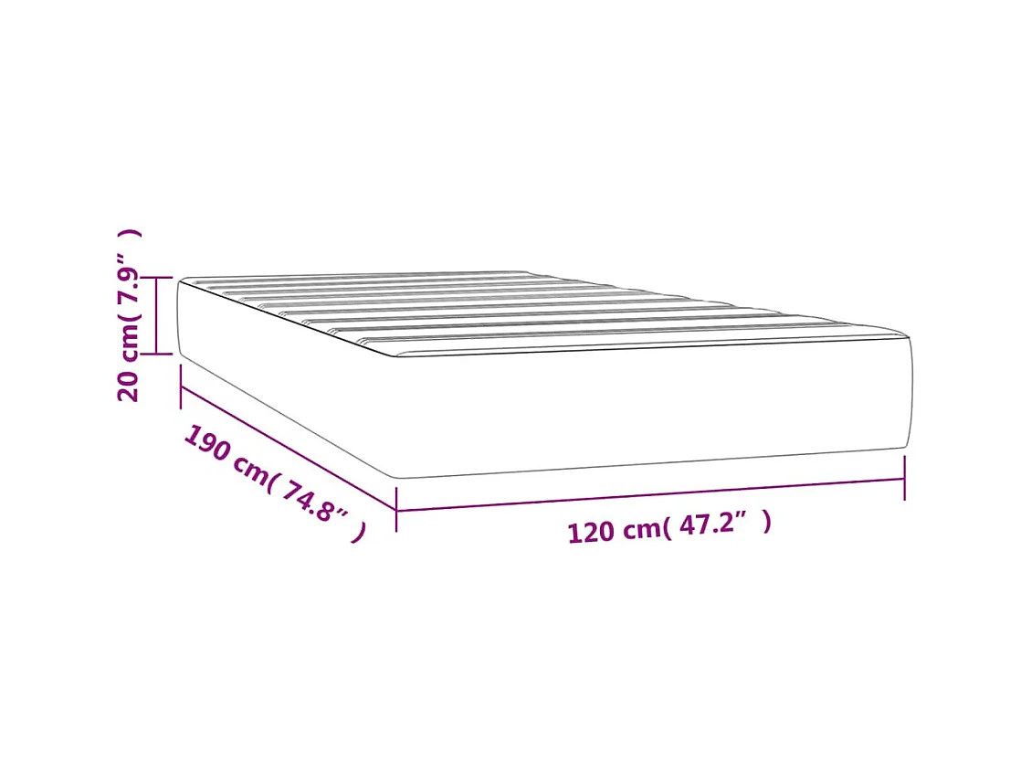 Materasso per letto a molle insacchettate bianco 120x190x20 cm