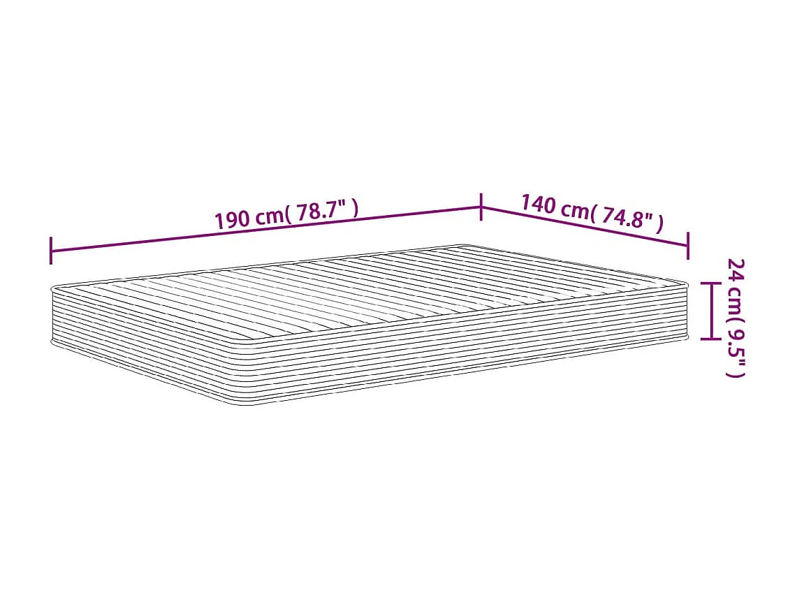 Matelas en mousse moyennement doux 140x190 cm