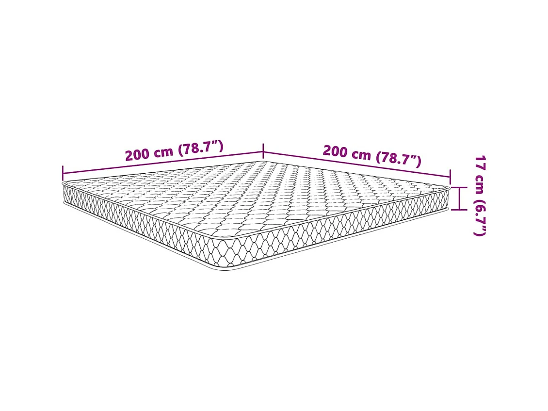 Colchón viscoelástico blanco 200x200x17 cm