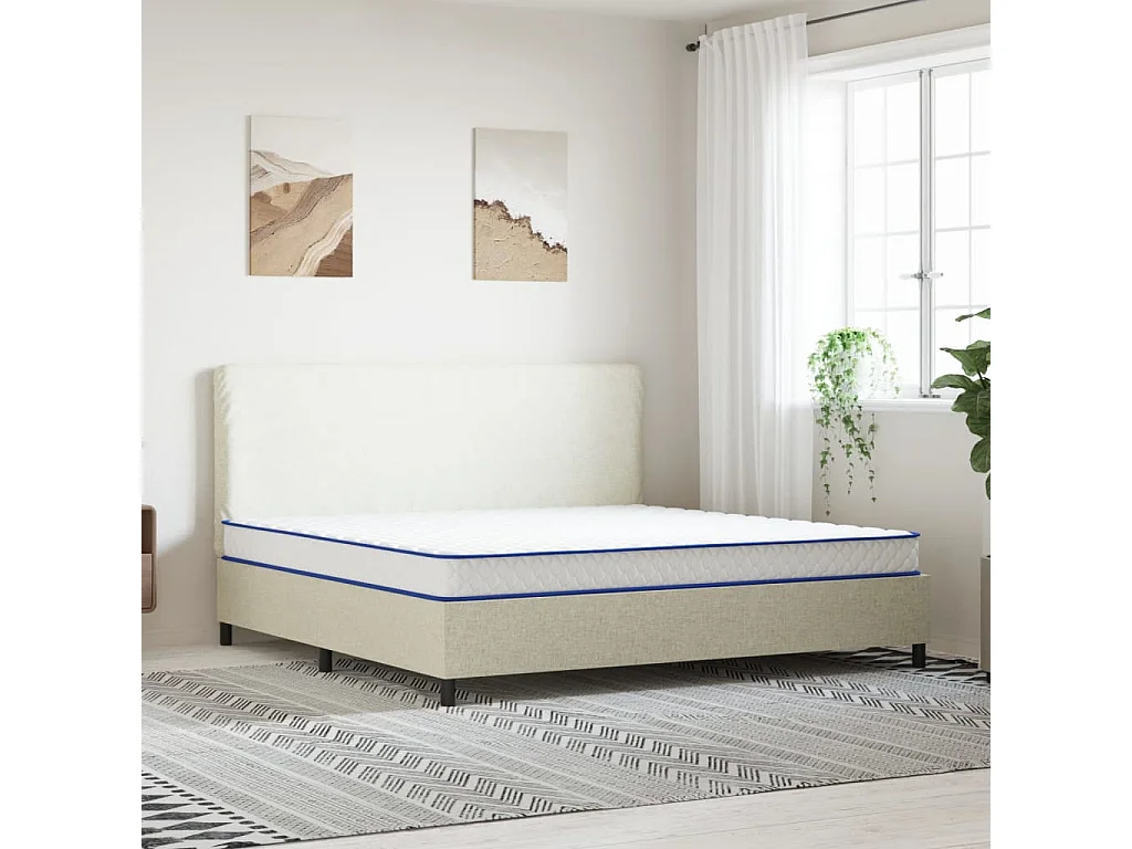 Matelas en mousse à mémoire de forme blanc 200x200x17 cm