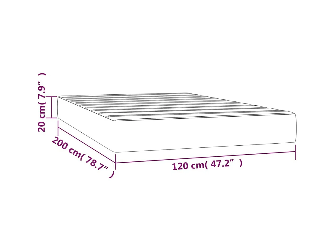 Colchón de muelles ensacados Gris claro 120x200x20 cm
