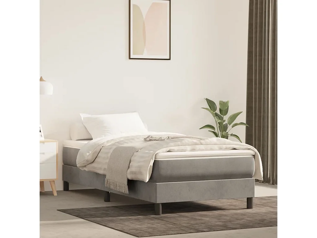 Matelas de lit à ressorts ensachés Gris clair 100x200x20 cm
