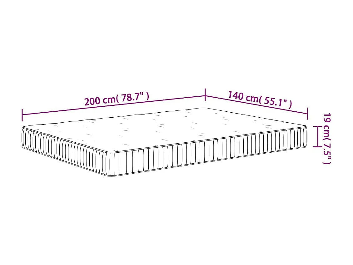Colchón de muelles ensacados mediano 140x200 cm