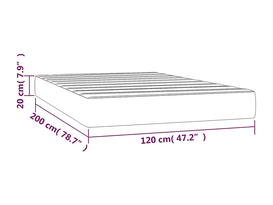Materasso per letto a molle insacchettate Crema 120x200x20 cm Tessuto
