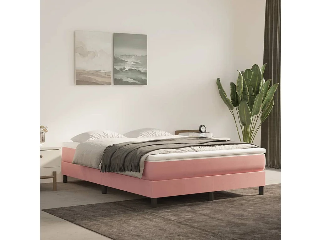 Materasso per letto a molle insacchettate Rosa 140x200x20 cm Velluto