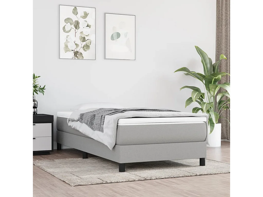 Matelas de lit à ressorts ensachés Gris clair 80x200x20cm Tissu