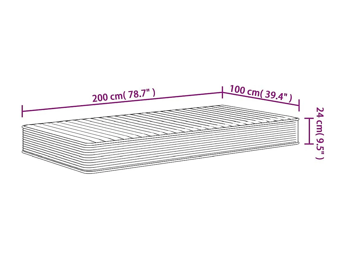 Matelas en mousse moyennement doux 100x200 cm