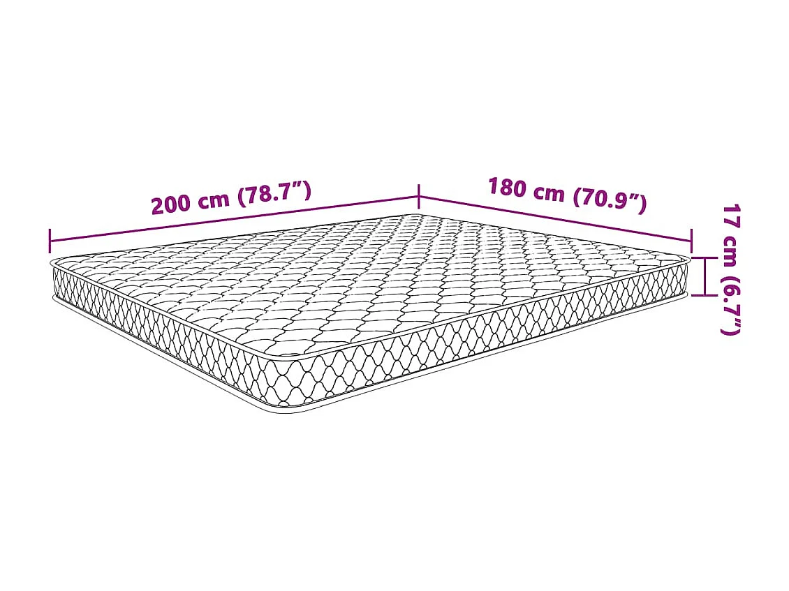 Matelas en mousse à mémoire de forme 200 x 160 x 17 cm