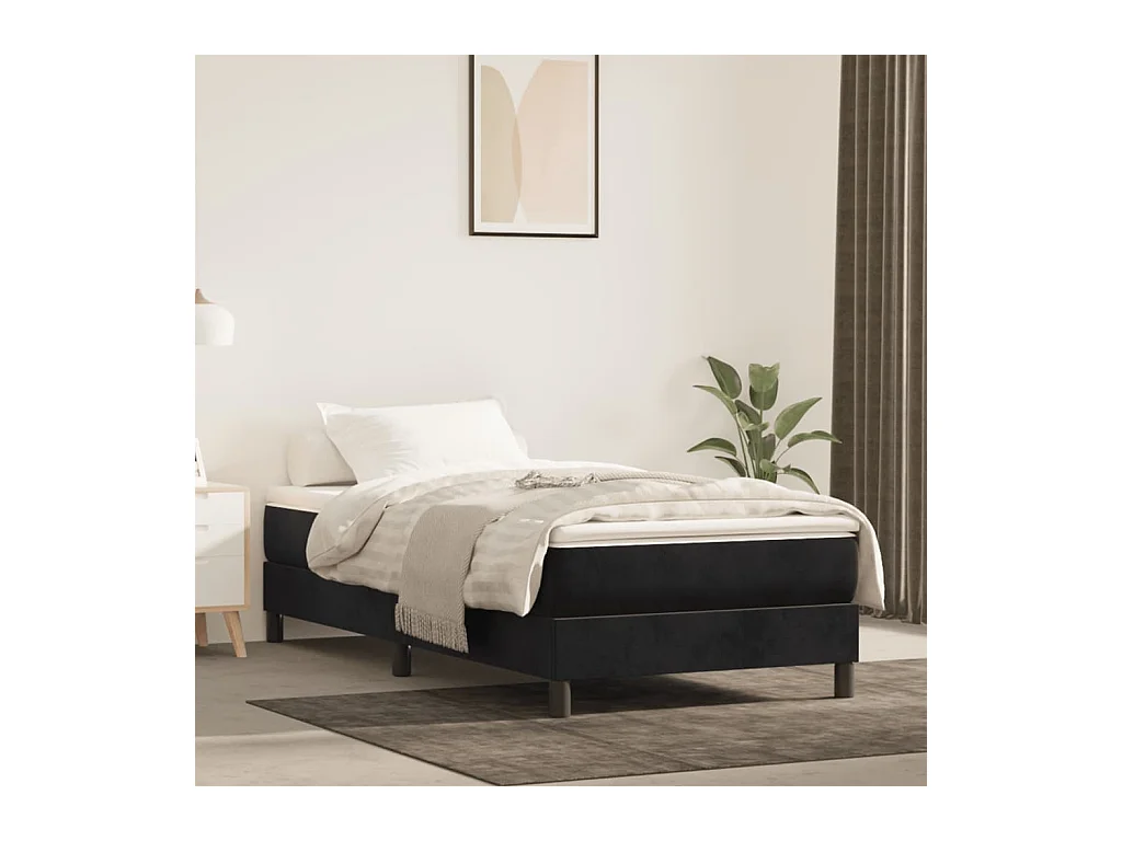 Matelas à ressorts ensachés pour enfants noir 80x160 cm velours