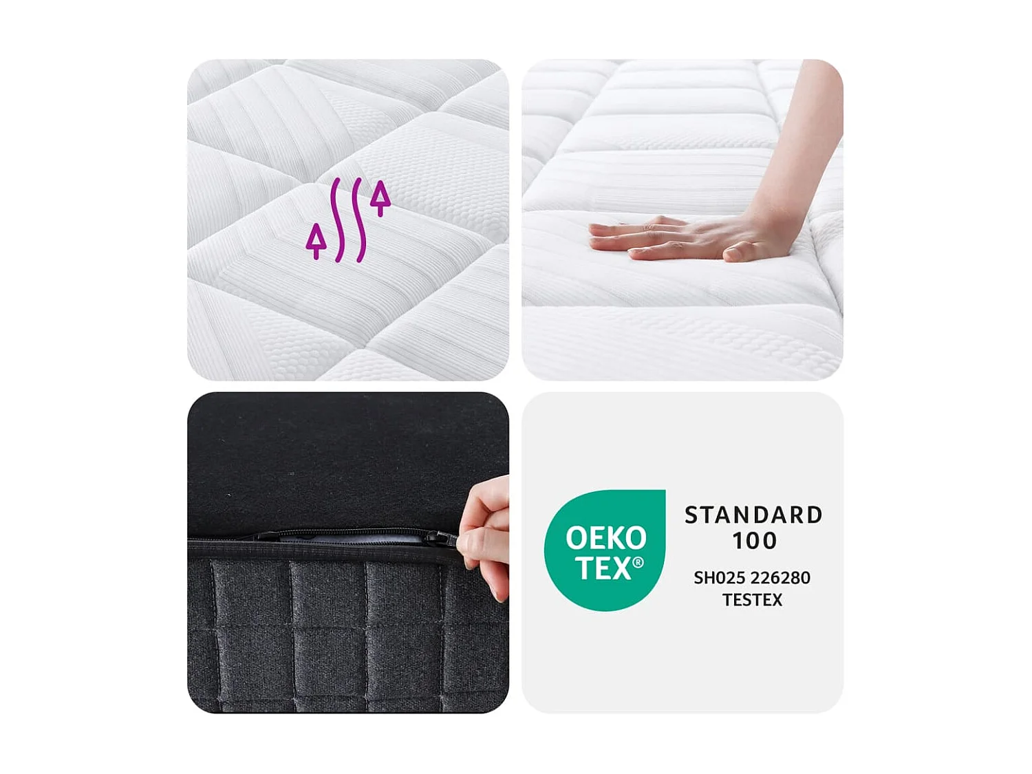 Materasso medio plus a molle insacchettate 120x200 cm