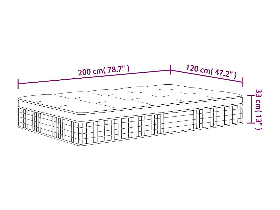 Materasso medio plus a molle insacchettate 120x200 cm