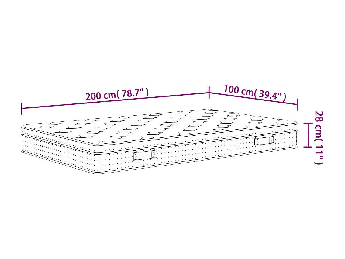 Mittlere Taschenfederkernmatratze 100x200 cm