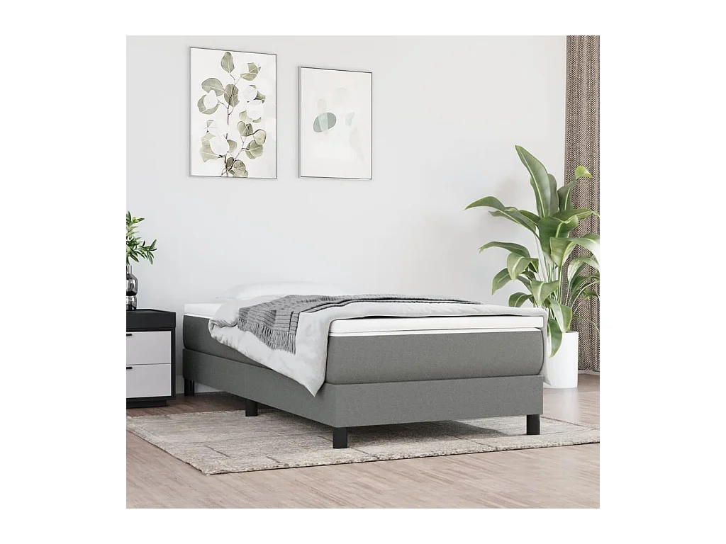 Matelas de lit à ressorts ensachés Gris foncé 90x200x20cm Tissu
