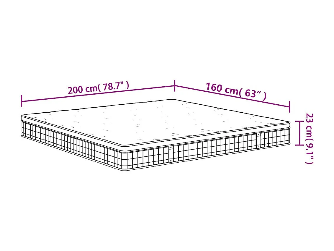 Colchão de molas Bonnell médio 160x200 cm