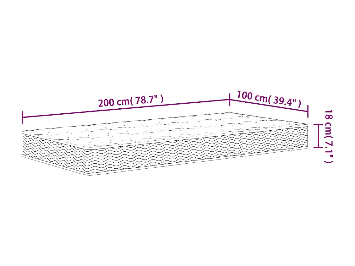 Colchón de muelles Bonnell mediano 100x200 cm