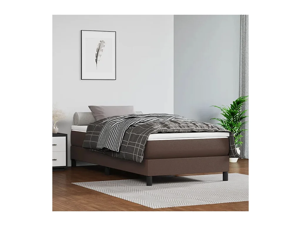 Matelas de lit à ressorts ensachés Marron 90x200x20 cm