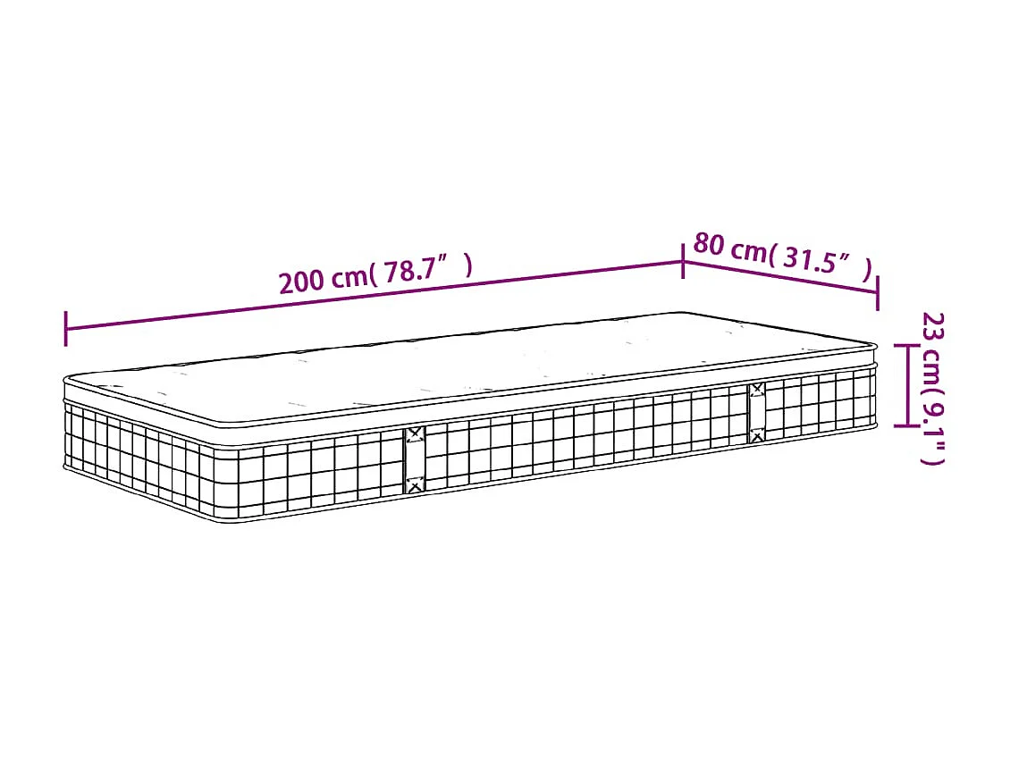Medium bonnellveringsmatras 80x200 cm