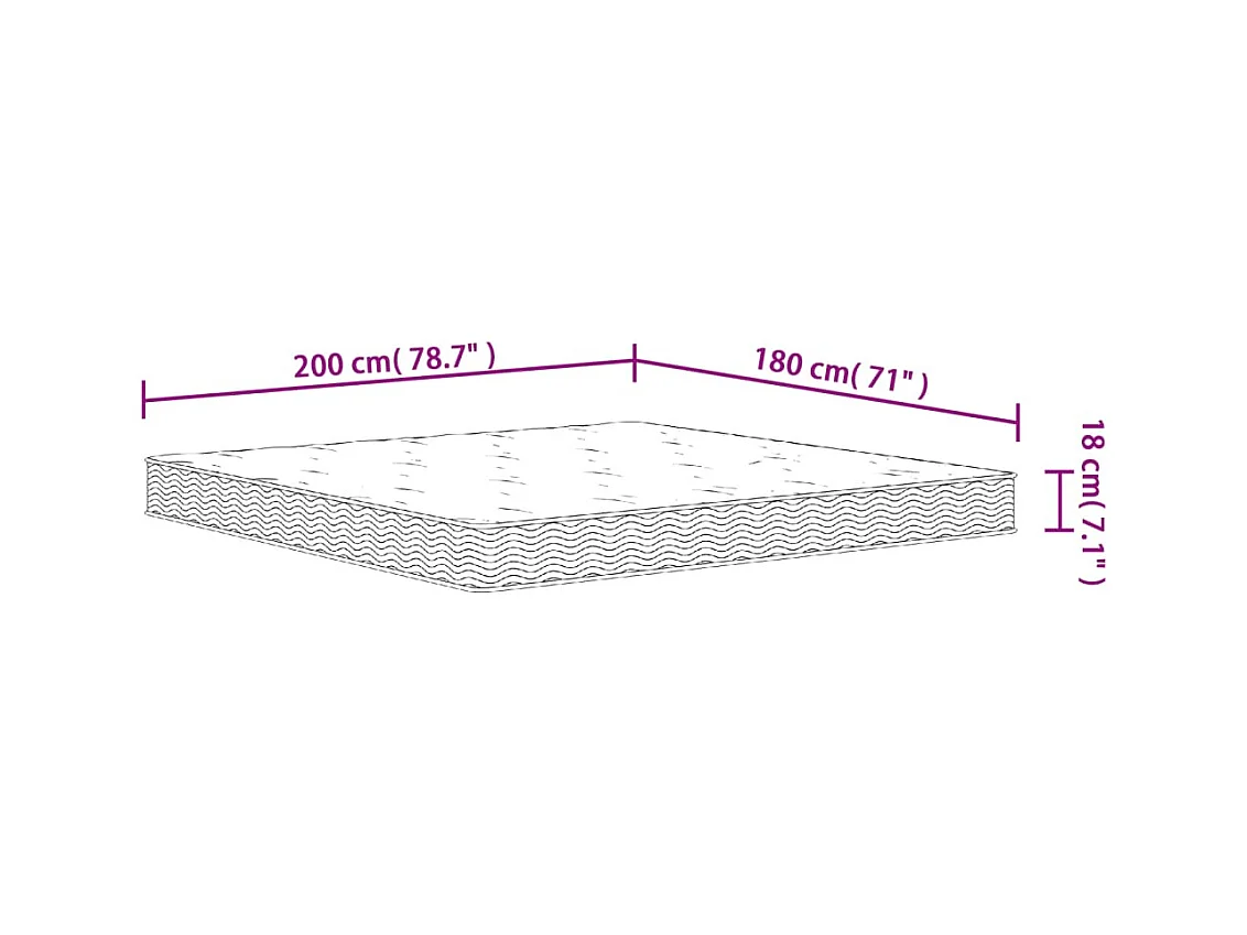 Matelas à ressorts bonnell moyen 180x200 cm