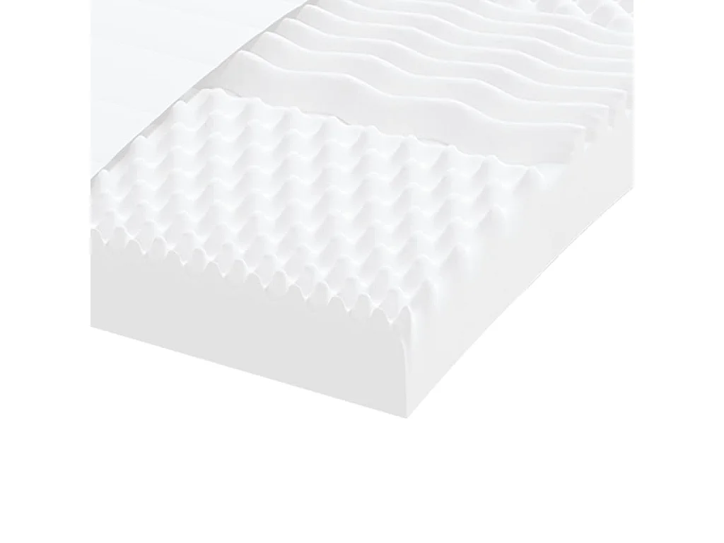 Matelas en mousse blanc 100x220 cm 7 zones dureté 20 ILD