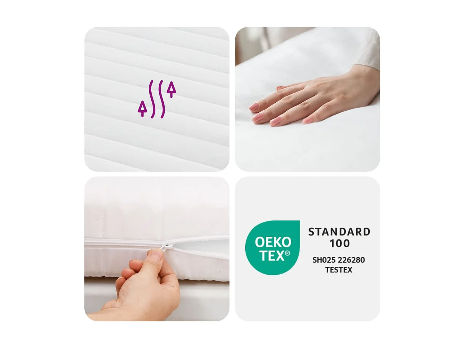 Matelas en mousse blanc 100x220 cm 7 zones dureté 20 ILD