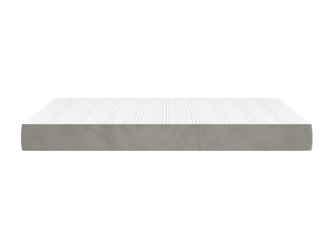 Matelas de lit à ressorts ensachés gris clair 140x220x20 cm