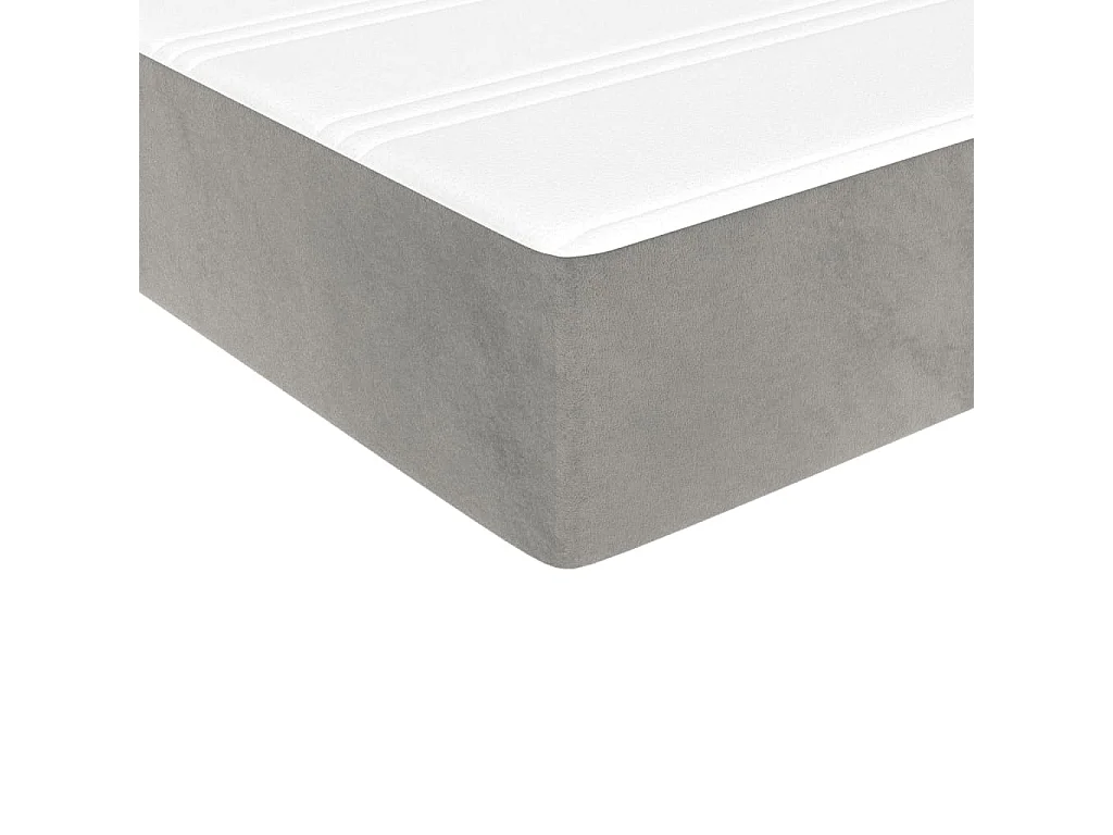 Matelas de lit à ressorts ensachés gris clair 140x220x20 cm