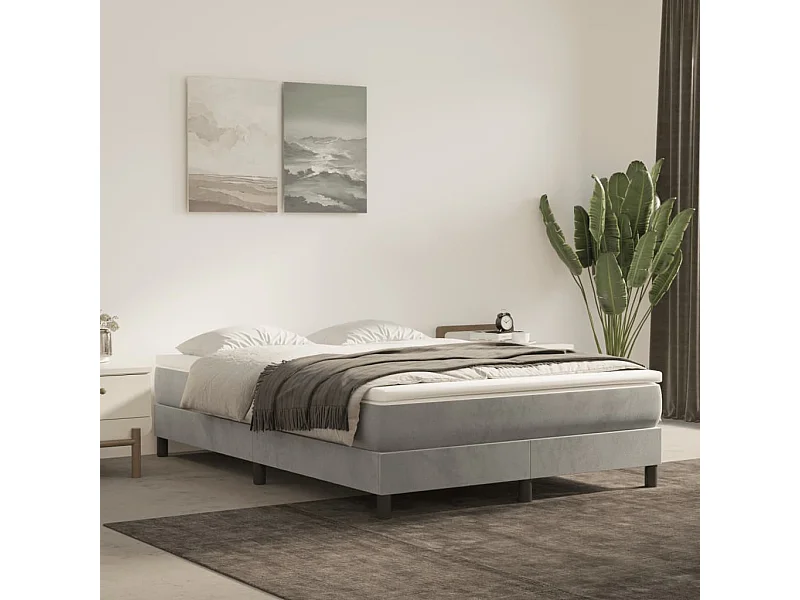 Matelas de lit à ressorts ensachés gris clair 140x220x20 cm