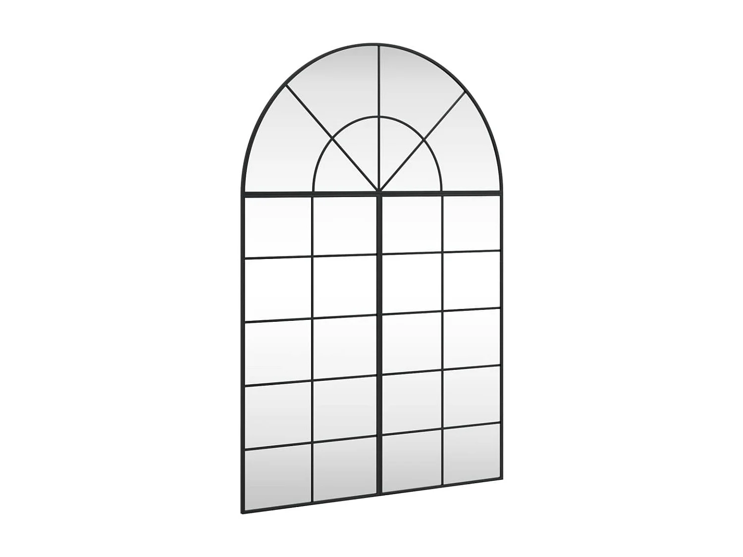 Specchio da Parete Nero 100x150 cm Arco in Ferro