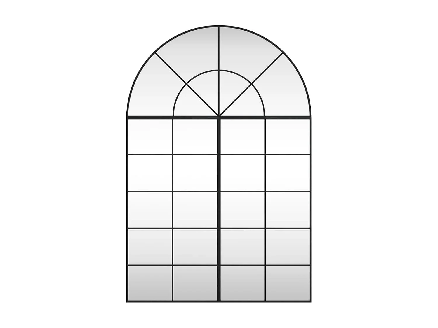 Specchio da Parete Nero 100x150 cm Arco in Ferro