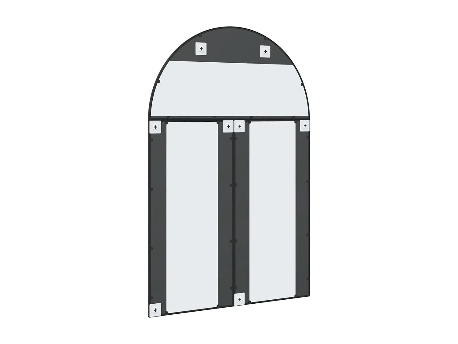 Specchio da Parete Nero 100x150 cm Arco in Ferro