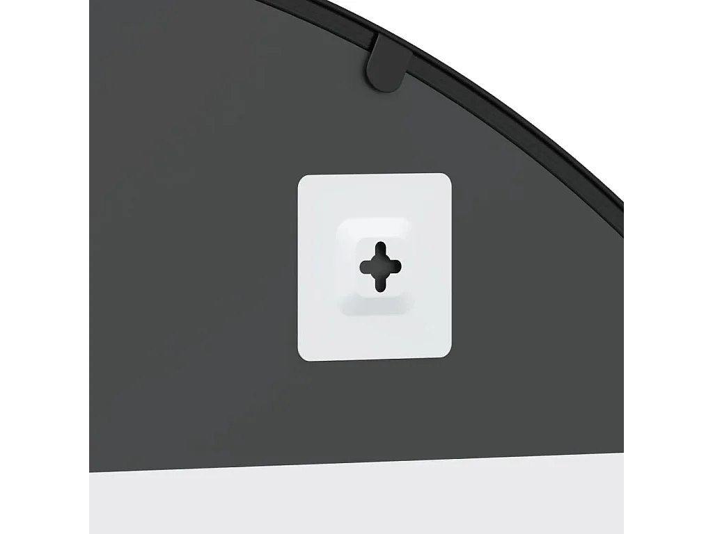 Specchio da Parete Nero 100x150 cm Arco in Ferro