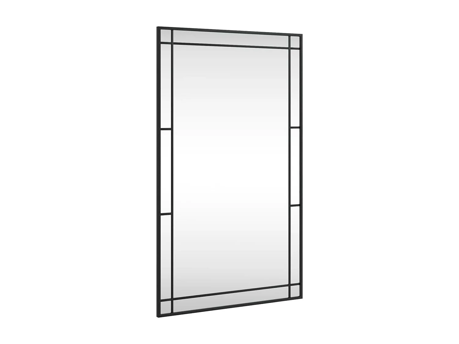 Espejo de pared rectangular de hierro negro 60x100 cm