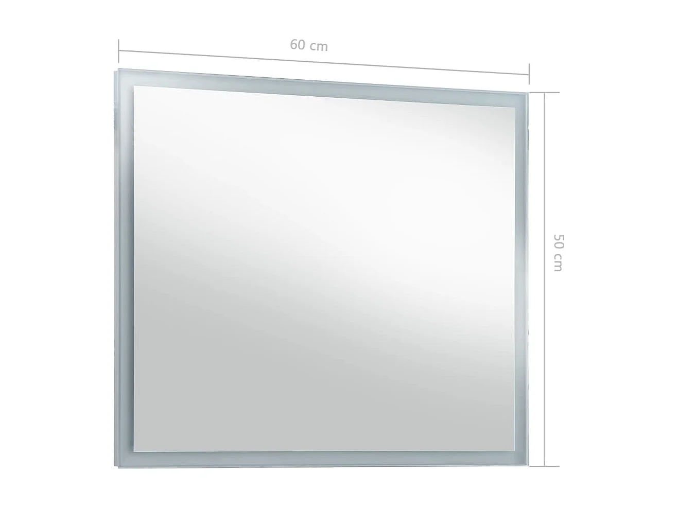 Miroir mural à LED pour salle de bains 60x50 cm
