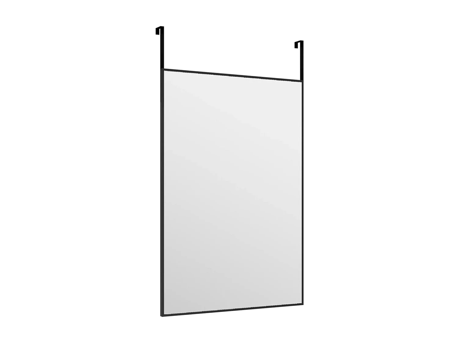 Specchio da Porta Nero 40x60 cm in Vetro e Alluminio