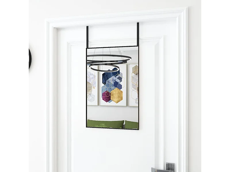 Miroir de porte Noir 40x60 cm Verre et aluminium