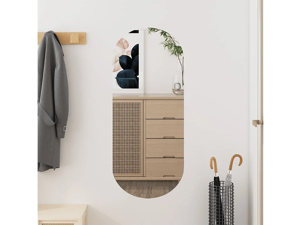 Wandspiegel 30x70 cm Glas Oval