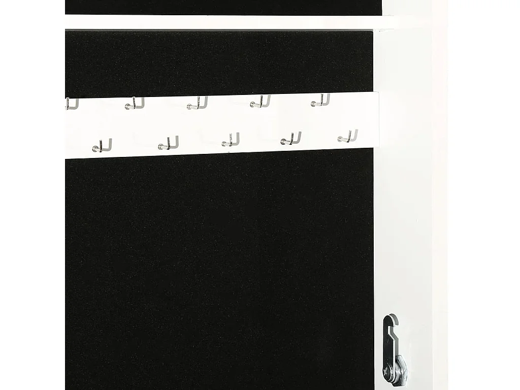 Armadio Portagioie Specchio Autoportante Bianco 42x38x152 cm